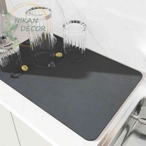 نمگیر سیلیکونی رنگ طوسی نم گیر لیوان و ظرف برای روی اپن آشپزخانه